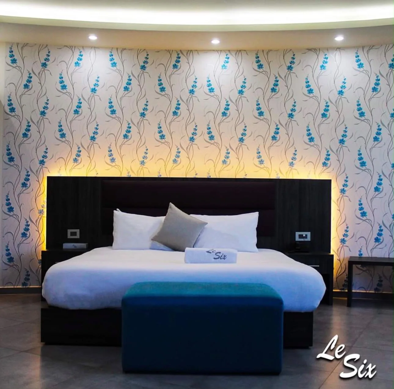 A dressed bed at Le Six
